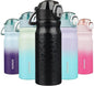 BJPKPK 18 oz Water Bottle with Straw & Handle, Insulated Stainless Flask | Leak by BJPKPK