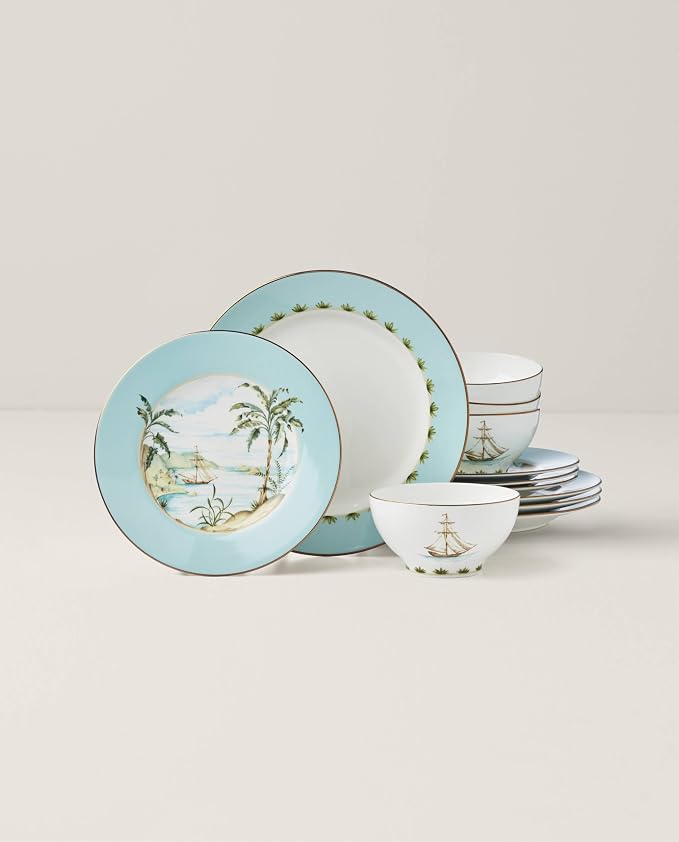 Lenox British Colonial Tradewind Porcelain 12-Piece Dinnerware Set - Image 3
