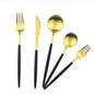 Black Gold Flatware, Royal 10 Piece Matte Black Handle 18/10 Stainless Steel by Unknown