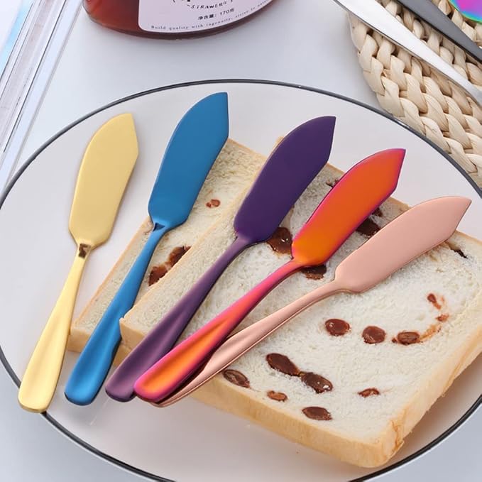 Buyer Star Butter Knives, 18/10 Stainless Steel 6.10 Inch Multicoloured Cheese - Image 7