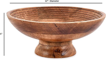 FRUIT BOWL Mango Wood Round Shaped Serving Bowl - Image 5