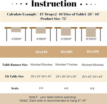 YATOJUZI Black Table Runner Seasonal Summer Autumn Kitchen Dining Coffee Table - Image 7