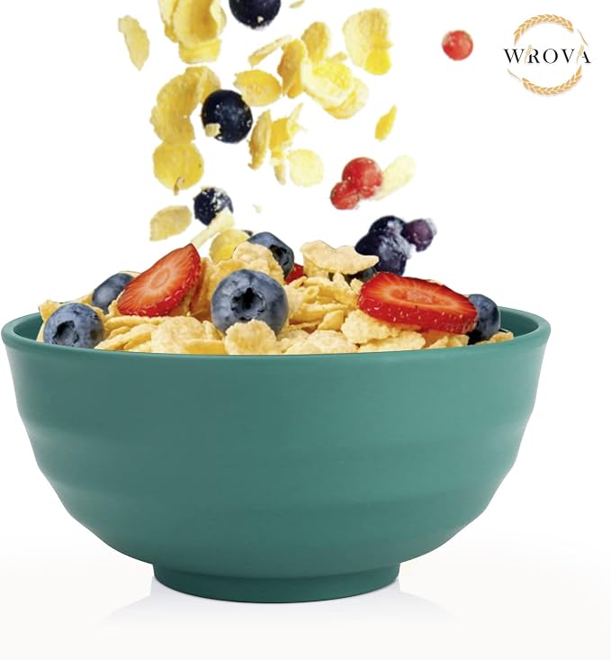 Wheat Straw Bowls Set 60 OZ Unbreakable Large Cereal Bowls Set of 6 Microwave - Image 6
