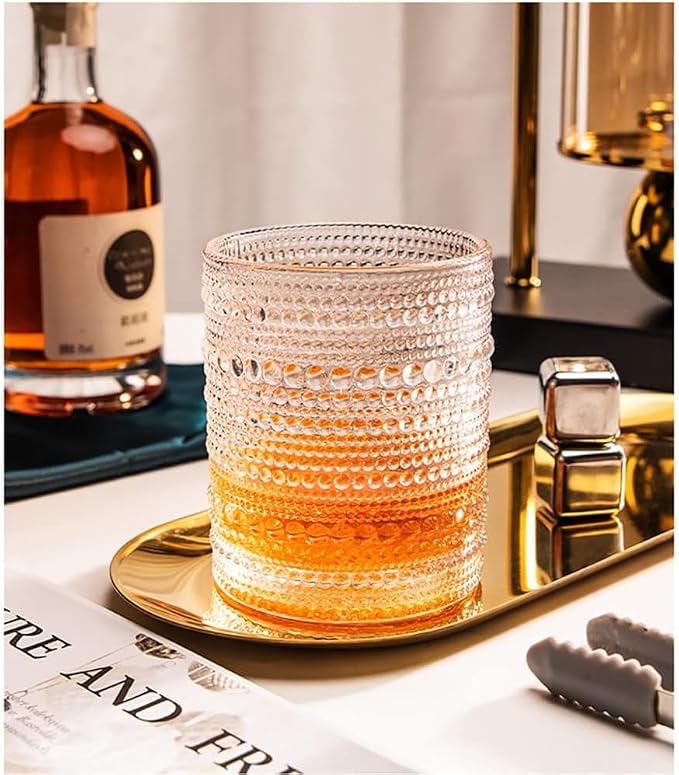 Amzcku Vintage Drinking Glass Set of 12 Kitchen Glasses Cup（13 OZ），for - Image 3