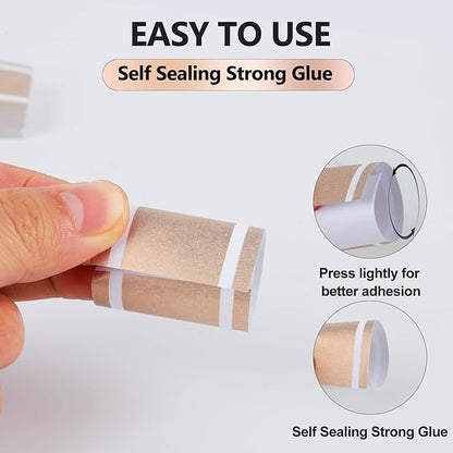 Germiwipe Paper Napkin Band, 200PCS (Matte Champagne Gold) Napkin Ring Self-Adhesive, Silverware Wraps Bands,Table Setup Wedding Event Party Supply (Matte Rose Gold /200pcs)
