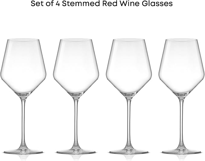 JoyJolt Layla Italian Red Wine Glasses, 17 oz Clear – Made in Europe - Image 4