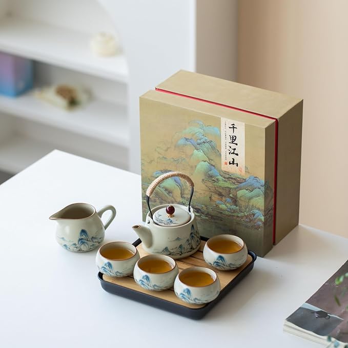 Chinese Gongfu Tea Set, 7-Piece Ceramic Set by simeiton
