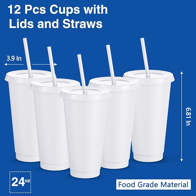 Amyhill 12 Pcs Reusable Plastic Cup - Image 2