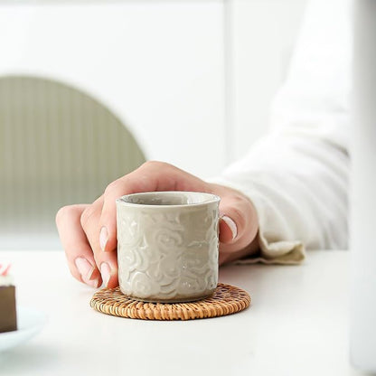 Ceramic Espresso Cups Set of 4-3oz Demitasse Cups - Image 5