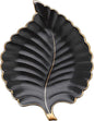 VanEnjoy Candy Dishes Decorative, Key Bowl for Entryway Table, Black Ceramic Bowl Decorative, Decorative Bowl for Keys, Leaf Jewelry Plate Tray