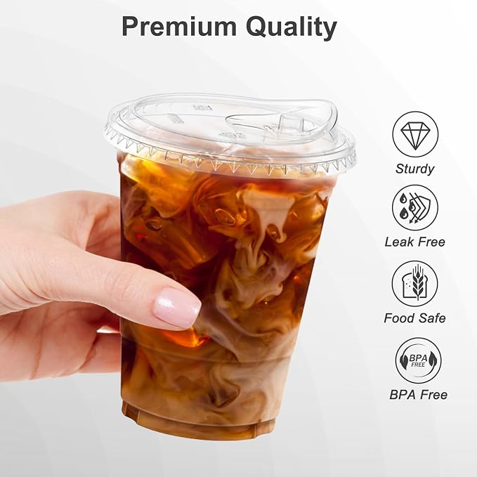 Dealusy 100 Pack - 16 oz Clear Plastic Cups - Image 3