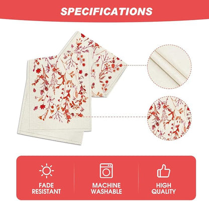Artoid Mode Floral Leaves Valentine's Table Runner, Wild Flowers Seasonal - Image 5