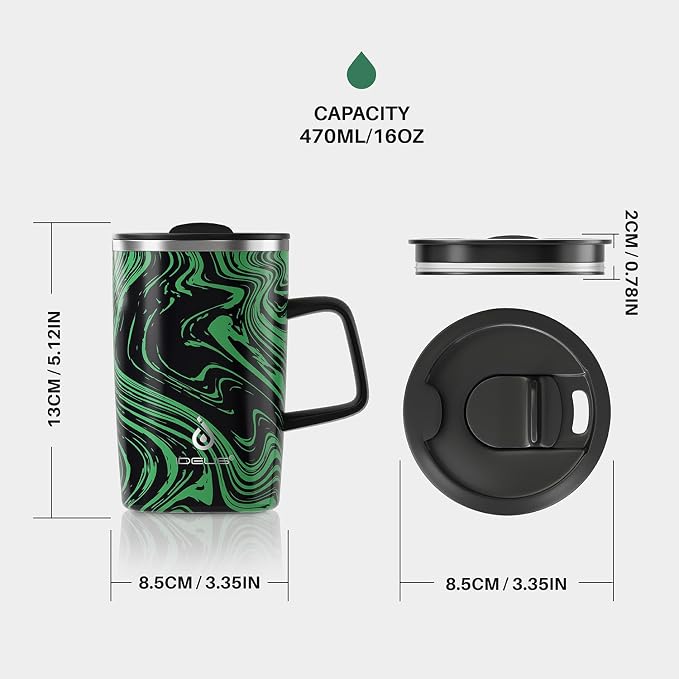 Ideus 16 oz Insulated Stainless Steel Coffee Mug - Image 6