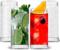 LEMONSODA Vintage Straight Line Highball Cocktail Drinking Glasses and Tumblers 10oz, 12oz (12 oz, Set of 4) [2072]