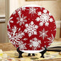 10 Inch Holiday Snowflakes red Decorative Ceramic Plates with Display Stand Perfect for Office Wall Hanging DP-320284149