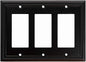 Henne Bery Sunken Pearls Heavy Duty Decorative Wall Plate Switch Plate Outlet Cover (Triple Decorator, Matte Black)