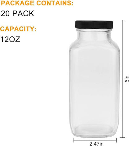 Beverages Drinking Bottles 12oz, Glass Water Botttle - Image 2
