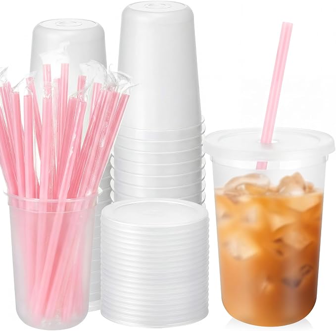 Lounsweer 15 Pcs Clear Reusable Cups by Lounsweer