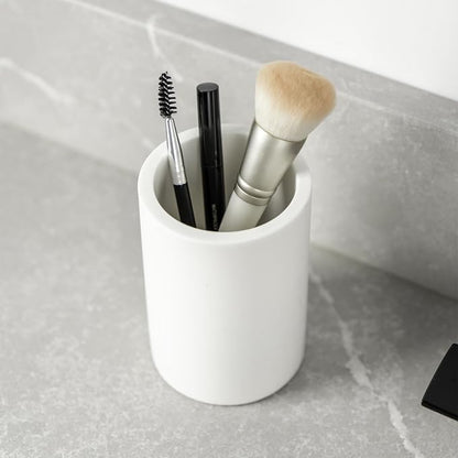 White Resin Bathroom Tumbler Cup - Image 3