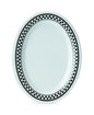 G.E.T. OP-950-X-EC Melamine Oval Serving Platter / Dinner Plate, 9.75" x 7.25", Diamond Chexers (Set of 4)