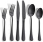 Matte Black Silverware Set by Joincook