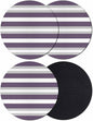 Purple Grey Stripe Coasters Set of 4, Minimalist Farmhouse Striped Soft by PIEPLE