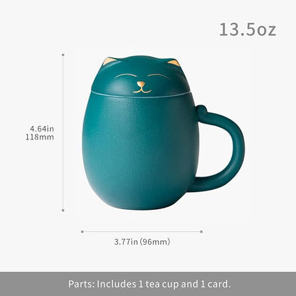 HEER Cat Ceramic Tea Mug 13.5oz - Image 3