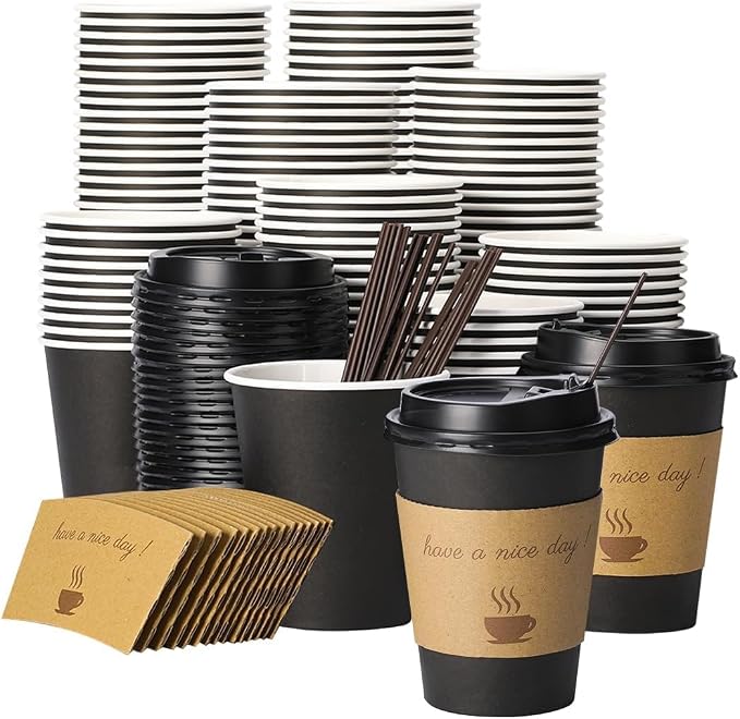 BYSNOW 500 pack 12 oz Bulk Disposable Coffee Cups - Image 7