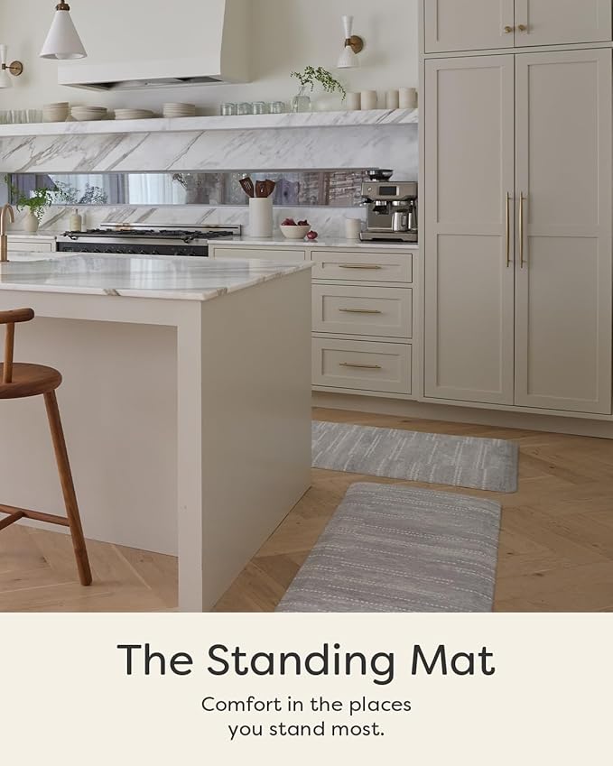 House of Noa Nama Standing Mat – Anti-Fatigue Cushioned Kitchen Mats for Floor | Ergonomic Bounce-Back Foam Kitchen Mats | Anti-Fatigue Mats for Kitchen & Standing | Aspen Dove | 22"x72"