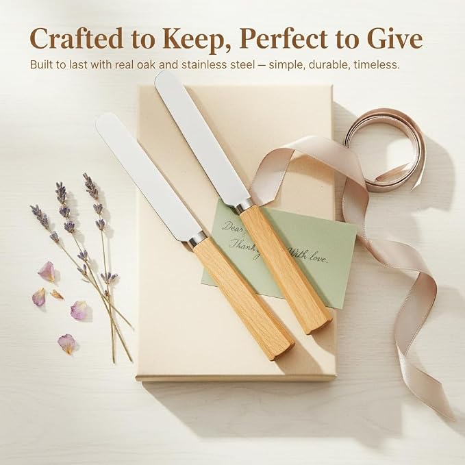 Butter Knife Set of 2 – Oak Wood Handle Butter Knives - Image 7
