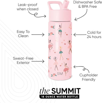 Simple Modern Kids Water Bottle & Toddler Cup | 18oz | Ballerina | Insulated - Image 2