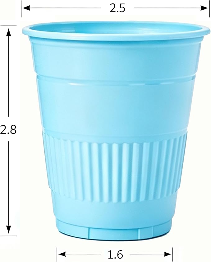 TashiBox 5 oz Disposable Plastic Cups, Sky Blue - Image 3