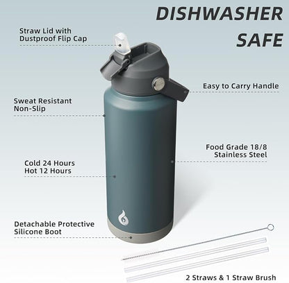 BJPKPK 32oz Insulated Water Bottle, Stainless Steel Bottle - Image 3