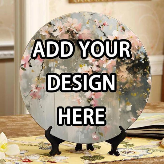 Personalized Ceramic Decorative Plate Customizable Photo Text Logo Printed for Wall Hanging or Table Decor Perfect Memorial Gifts for Anniversary Birthday Gift CP-64701723