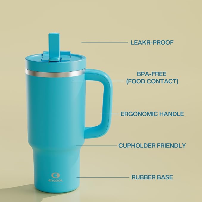 32 oz Tumbler with Handle and Straw: Stainless Steel Insulated Tumbler Keeps - Image 7