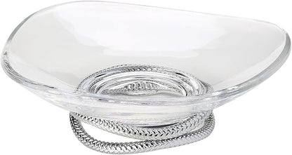 nambe Braid Centerpiece Bowl | Fruit Display Bowl | Decorative Bowl for Table Décor or Kitchen Counter | Chrome Plate and Glass | Modern Centerpiece | 11-Inch