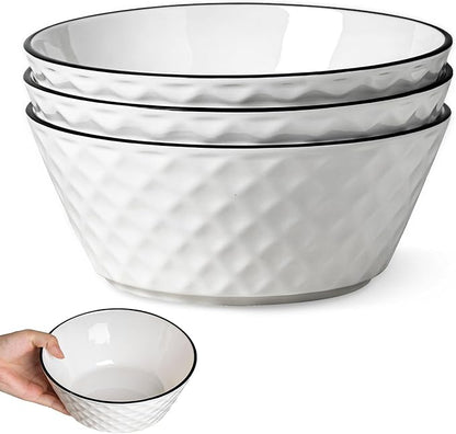 Yeacccng Deep Soup Bowls Set of 3, 46oz Large Cereal Bowls, Large Soup Bowl by Yeacccng