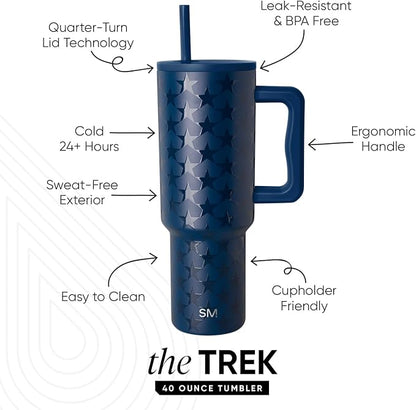 Simple Modern Tumbler with Handle and Straw | 40oz | Stars | Trek Tumbler - Image 2