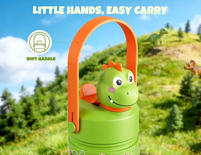 POWCAN Kids Water Bottle for School: 2-in-1 Straw Spout Lid - Image 6