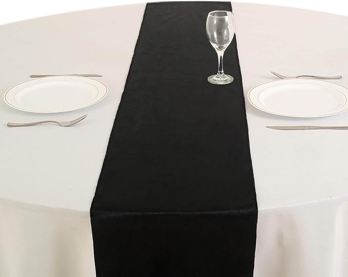 10 pcs 12x108-Inch Black Premium Velvet Table Runners - Image 2