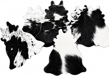 Cowhide Coasters Set of 6 – Genuine Hair-On Cowhide Drink Tea Coasters - Image 2