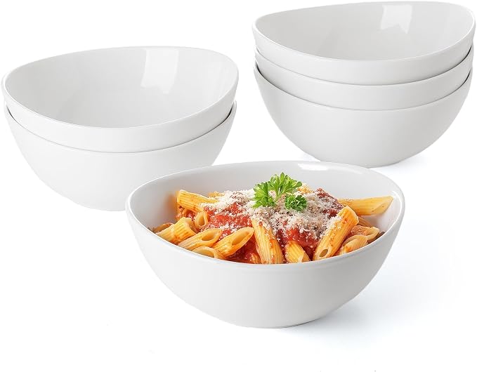 Sweese 28 oz Large White Porcelain Bowls by Sweese