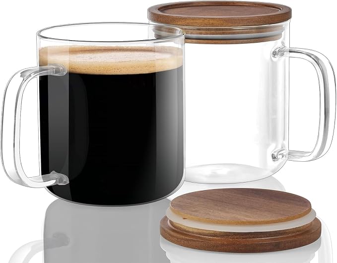 DRASTAR Glass Coffee Mugs, Coffee Mug by EnhanceYourDailyLife