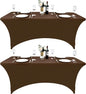 2-Pack 6ft Spandex Table Covers for Rectangle Standard Folding Tables - Wrinkle Resistant Stretch Tablecloths - Ultimate Fitted Table Protector for Parties, Trade Shows, Banquet
