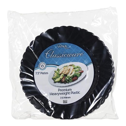 CW75180BK Classicware Plastic Plates, 7 1/2 Inches - Image 2