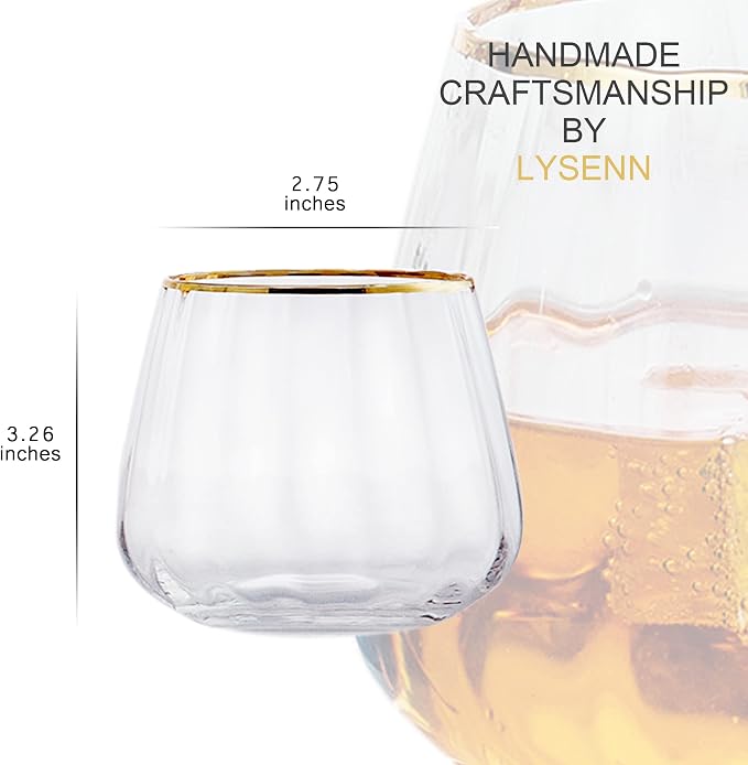 Lysenn Stemless Wine Glasses Set of 4 - Image 7