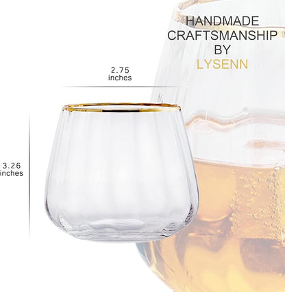 Lysenn Stemless Wine Glasses Set of 4 - Image 7