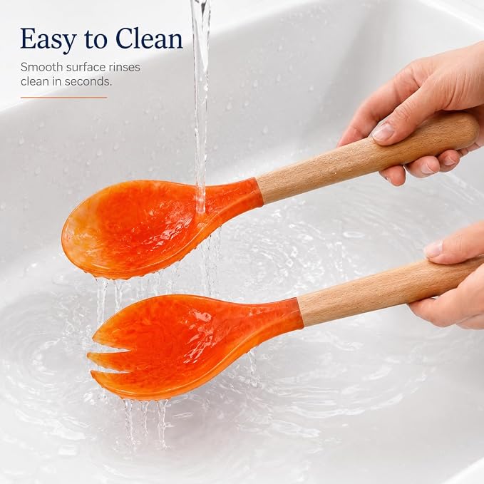 Salad Servers, Resin Salad Tongs, Long Handle Salad Server Set - Image 7
