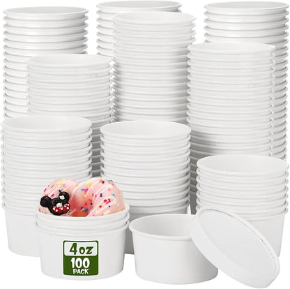 Fulmoon 100 Pack Paper Soup Containers by Fulmoon