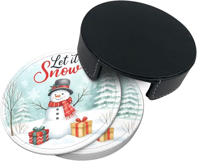Winter Let it Snow Snowman Coasters - Image 7